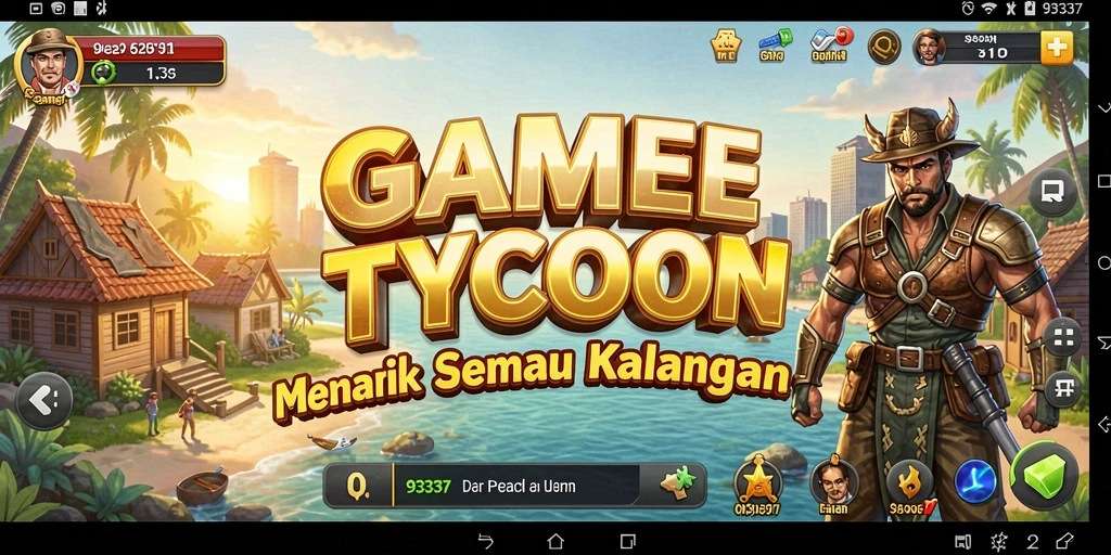 Tampilan gameplay menarik dalam 93337 yang menunjukkan pengelolaan bisnis Tycoon.