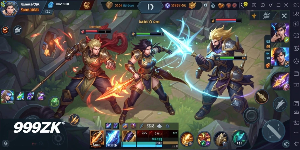 Gameplay seru dalam pertempuran tim di 999ZK.