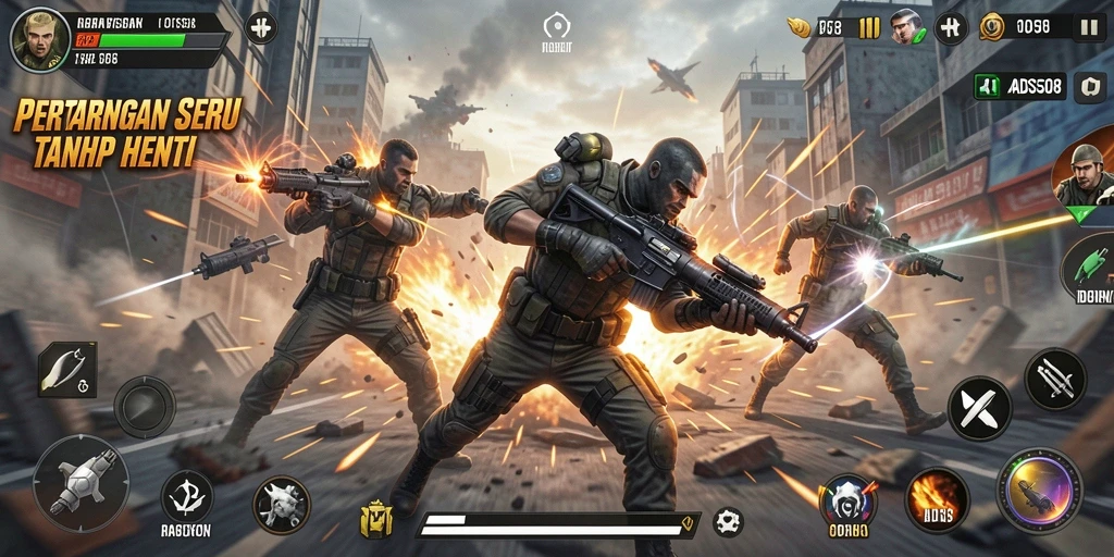 Tangkapan layar dari gameplay mendebarkan di ADS508.