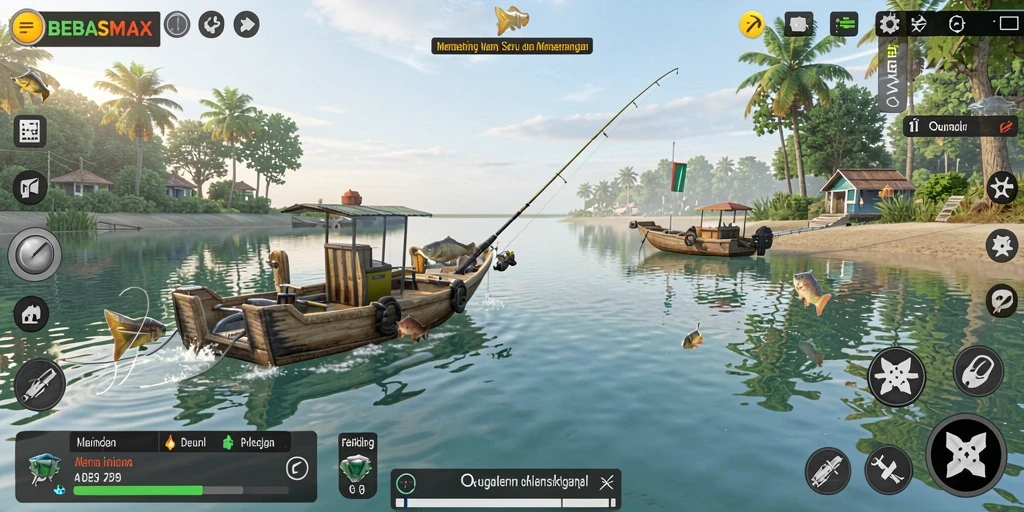 Tampilan gameplay Fishing yang menawan di BEBASMAX.