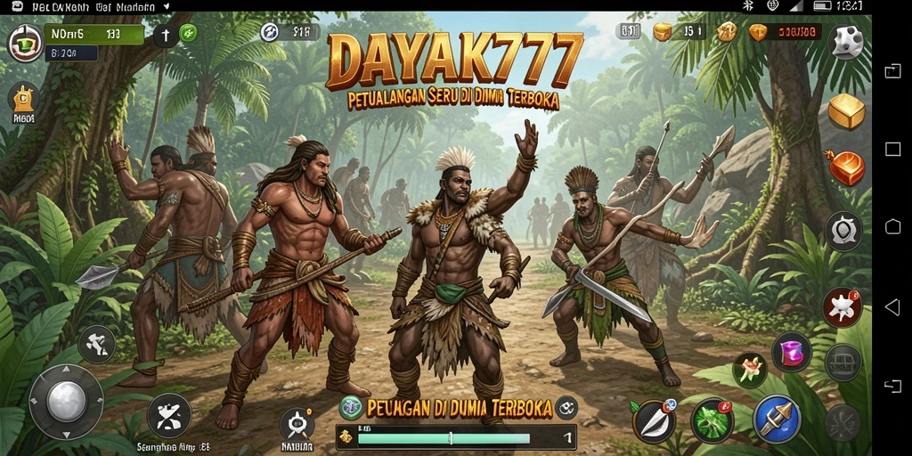 Screenshot utama DAYAK777 menampilkan pemain menjelajahi dunia terbuka yang indah.