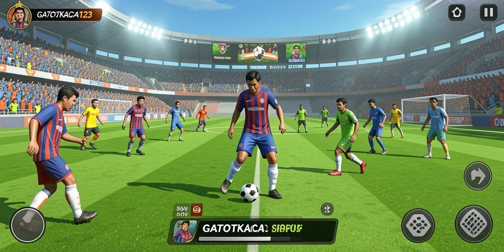 Tampilan menyenangkan dalam permainan sepak bola GATOTKACA123.