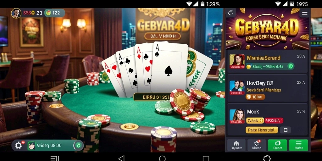 Gameplay Poker yang intens dan seru di GEBYAR4D.