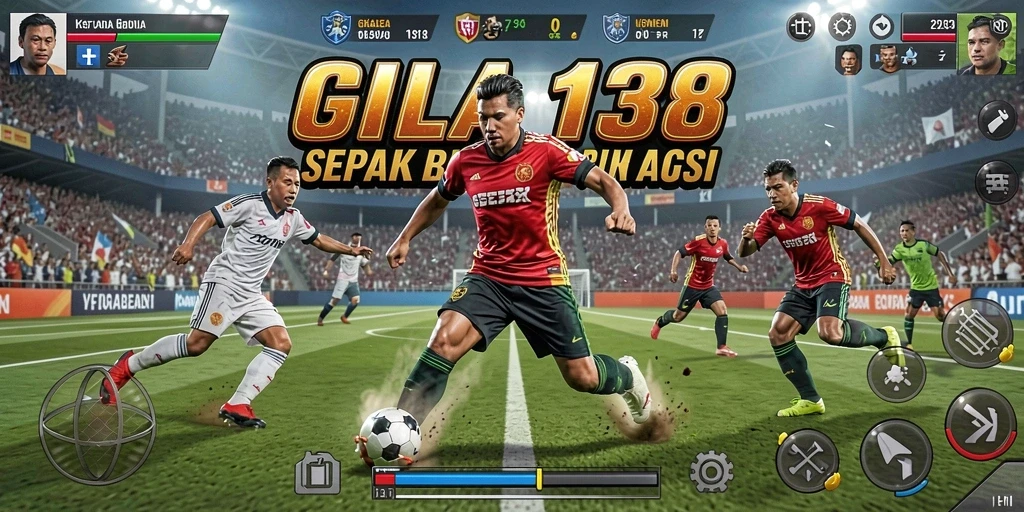 Tampilan menarik dari gameplay sepak bola GILA138 yang seru.
