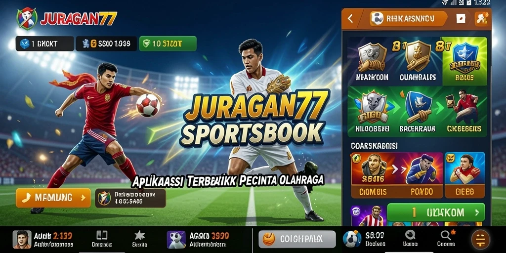 Tampilan gameplay interaktif dari aplikasi JURAGAN77 yang memukau.