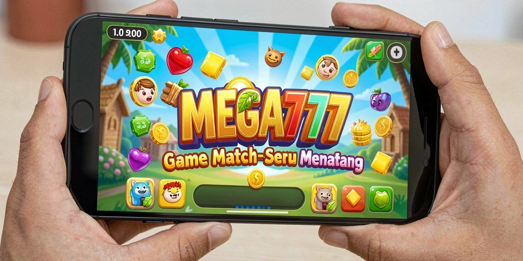 Tampilan gameplay MEGA777 yang penuh warna dan menantang.