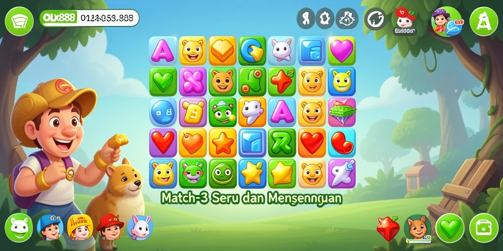 Tampilan gameplay seru dan penuh warna dari OLX888.