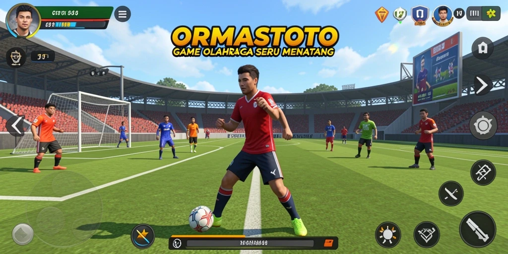 Tampilan layar utama <strong>ORMASTOTO</strong> menampilkan aksi kompetitif yang seru.