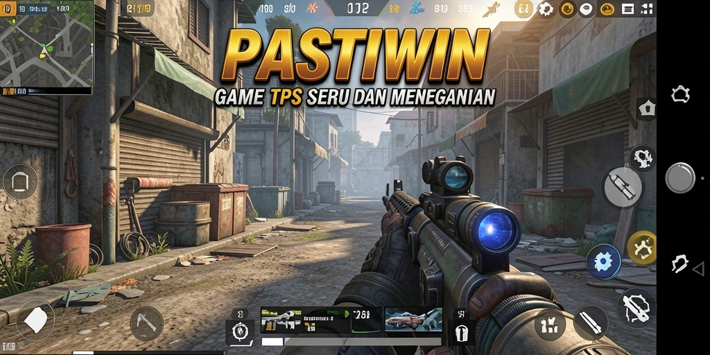 Screenshot gameplay PASTIWIN yang menampilkan pertempuran seru di arena TPS.
