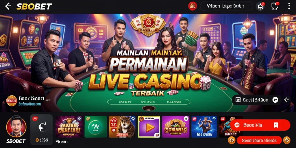 Tampilan mendebarkan SBOBET dalam permainan Live Casino.