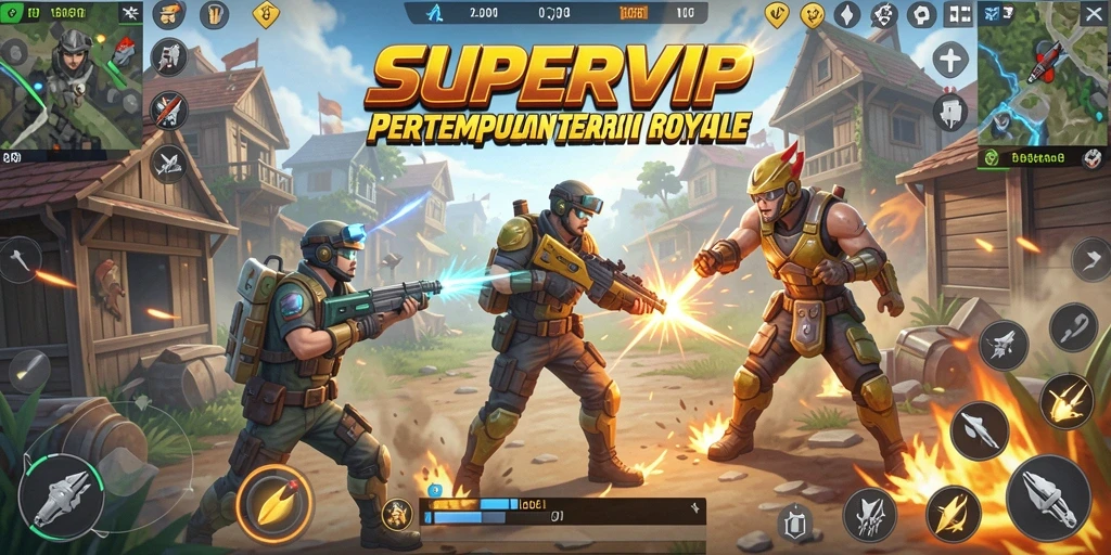 Tampilan gameplay Battle Royale yang menegangkan dan menarik di SUPERVIP.