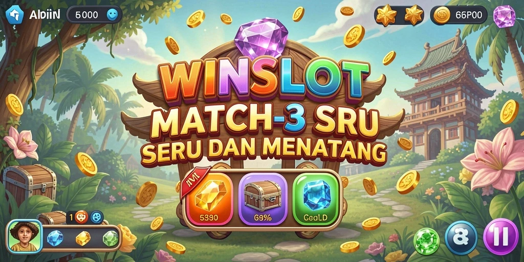 Gameplay seru WINSLOT dengan tantangan Match-3 yang menarik.