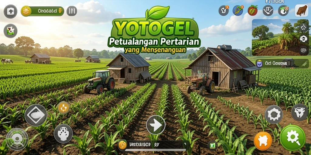 Tampilan gameplay YOTOGEL yang menyenangkan saat bertani.