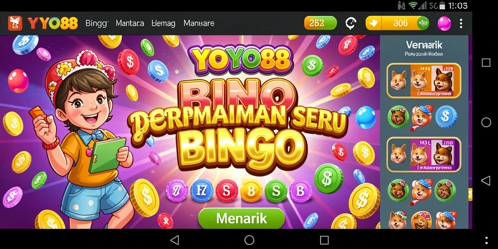 Tampilan menarik dari gameplay Bingo di YOYO88.